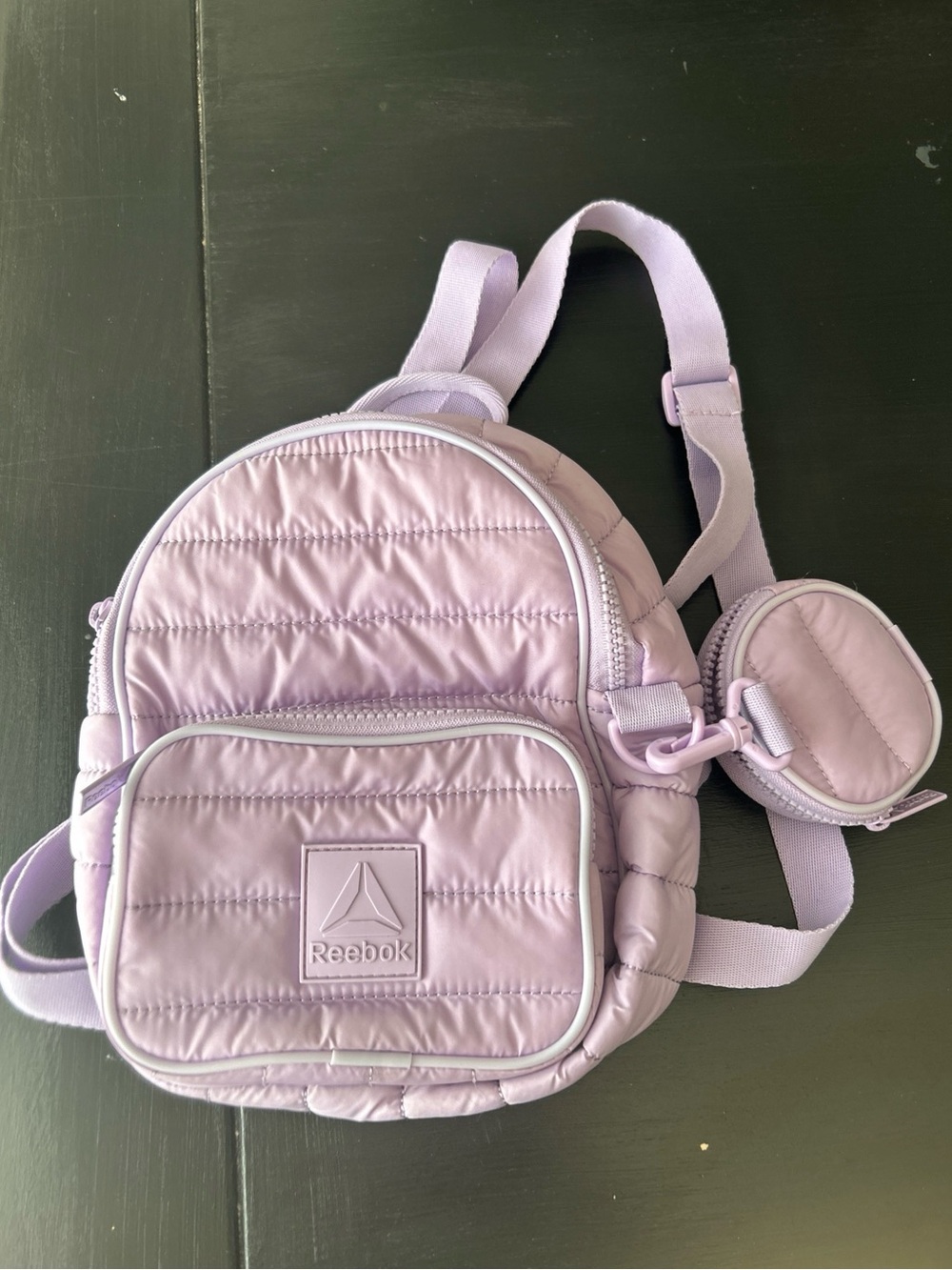 Reebok Kids Pastel Lavender Quilted Mini Backpack with Coin Pouch